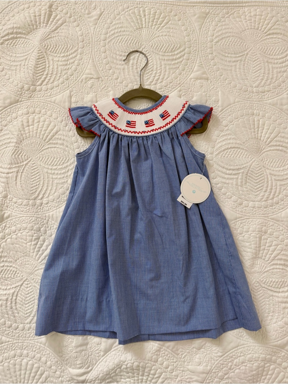 Edgehill Collection Patriotic Smocked Flag Dress NWT